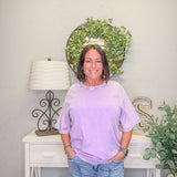 Washed Short Sleeve Top – B Lavender
