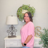 Blush Cocoon V-Neck Top