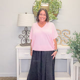 Black Meadow Days Tiered Maxi Skirt