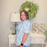 Hydrangea Daydream Ruffle Blouse