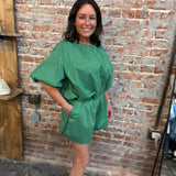 Green Dot Print High Waist Shorts