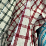 Crimson Gingham Bubble Hem Button-Front Top