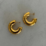Chansuttpearls Chunky Gold Smooth Hoop Earrings