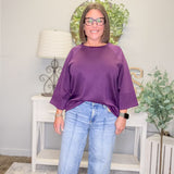 Curvy Plum LuxeKnit Raglan Top (XL–2XL)