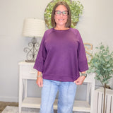 Curvy Plum LuxeKnit Raglan Top (XL–2XL)
