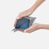 Morning Dove Grey Vida Small Pouch in Micro Pebbled Leather