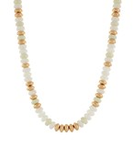 White & Gold Beaded Collar Necklace