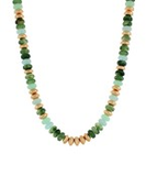 Green & Gold Beaded Collar Necklace