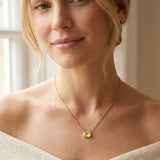Electric Yellow Octavia Single Crystal Pendant Necklace
