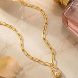 Golden Shadow Octavia Scalloped Pendant Necklace