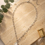 Crystal Octavia Scalloped Pendant Necklace