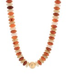 Ivory & Gold Graduated Disc Bead Necklace