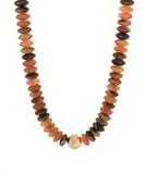 Brown & Gold Graduated Disc Bead Necklace