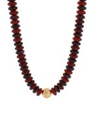 Burgundy & Gold Graduated Disc Bead Necklace