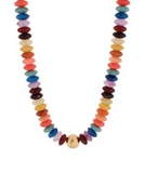 Dark Multi & Gold Graduated Disc Bead Necklace