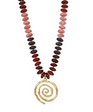 Burgundy Disc Bead Spiral Pendant Necklace