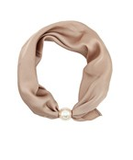 Beige Pearl Accent Scarf Necklace