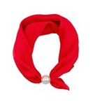 Red Pearl Accent Scarf Necklace