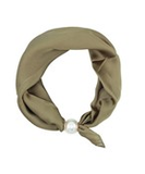 Olive Pearl Accent Scarf Necklace