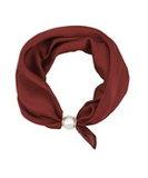 Wine Pearl Accent Scarf Necklace