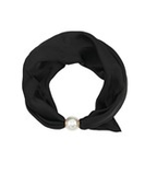 Black Pearl Accent Scarf Necklace