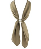 Olive Long Pearl Accent Scarf Necklace