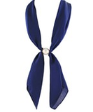 Navy Long Pearl Accent Scarf Necklace