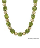 Olive Water-Resistant Chunky Bead Necklace