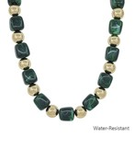 Dark Green Water-Resistant Chunky Bead Necklace