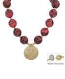 Burgundy Water-Resistant Coin Pendant Necklace