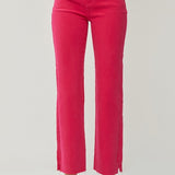 Risen Fuchsia High Rise Tummy Control Straight Pants