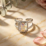 Crystal Octavia Scalloped Stacked Ring