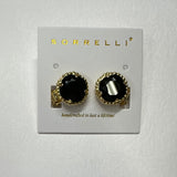 Jet Cushion Cut Solitaire Clip On Earring