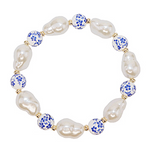 Ceramic Ball & Pearl Bracelet