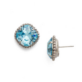 Sorrelli Aquamarine Cushion-Cut Solitaire Stud Earrings