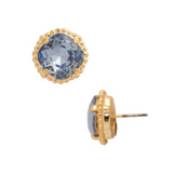 Light Sapphire  Cushion-Cut Solitaire Stud Earrings