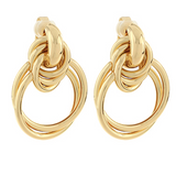 Gold Knot Clip On Earrings