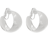 Silver Crescent Clip On Earrings