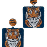 Auburn Glitter Square Earrings