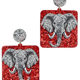 Alabama Glitter Square Earrings