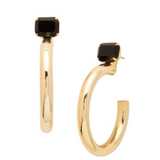 Jet Keeley Emerald Cut Hoop Earrings