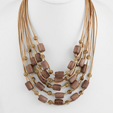 5-Layer Cylinder Station Cord Necklace