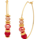 Moroccan Sunrise Asbury Beaded Hoop Earrings