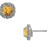 Light Topaz Haute Halo Stud Earring