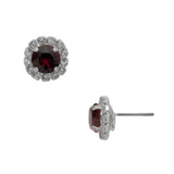 Burgundy Haute Halo Stud Earring