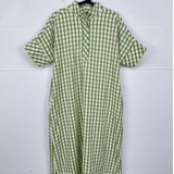 Green Gingham Midi Dress