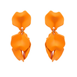 Color-Coated Petal Earrings – Orange