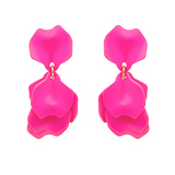 Color-Coated Petal Earrings – Hot Pink