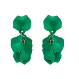 Color-Coated Petal Earrings – Hunter Green