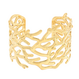 Gold Branch Statement Cuff Bracelet
